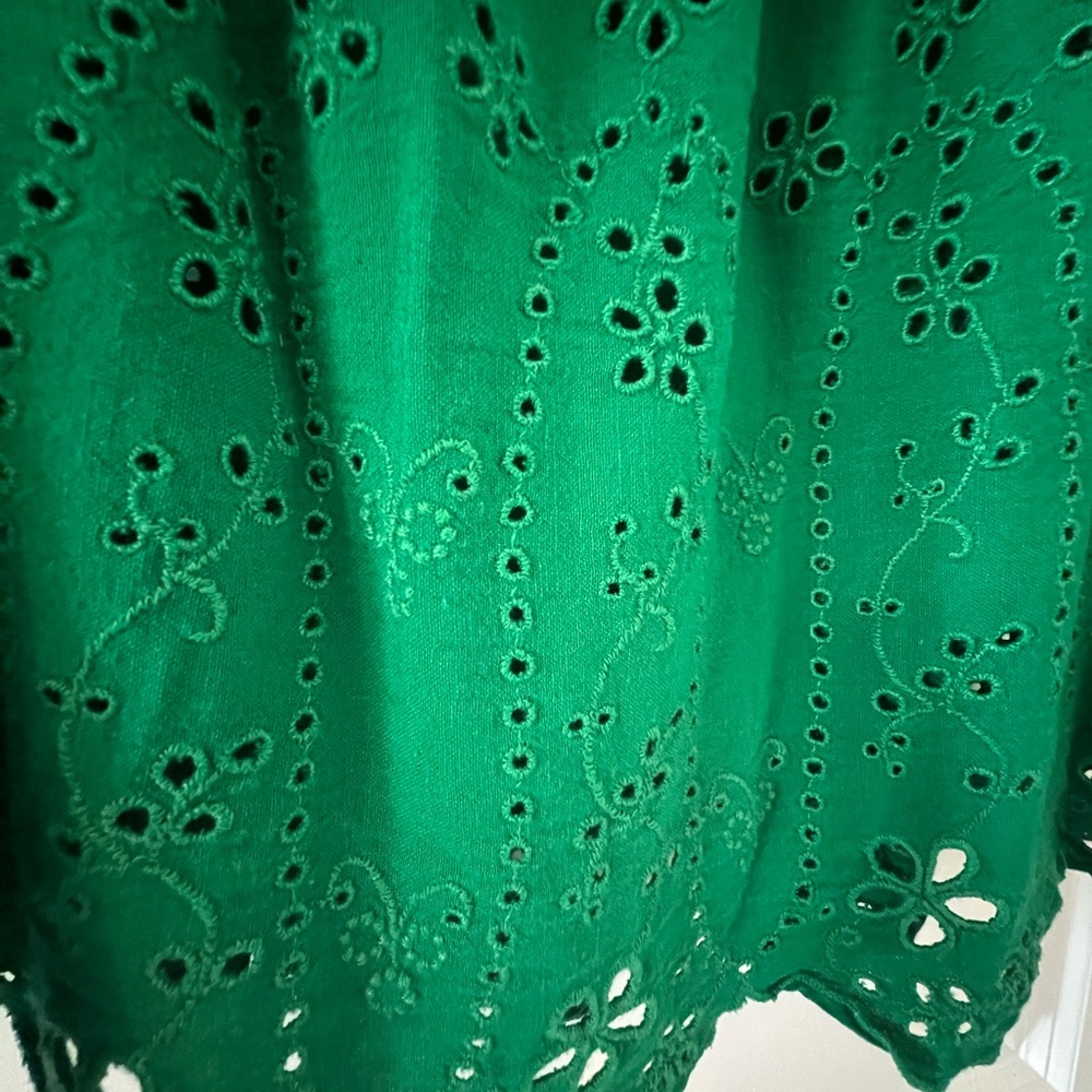 Old Navy Green Eyelet Blouse - Picture 2 of 2